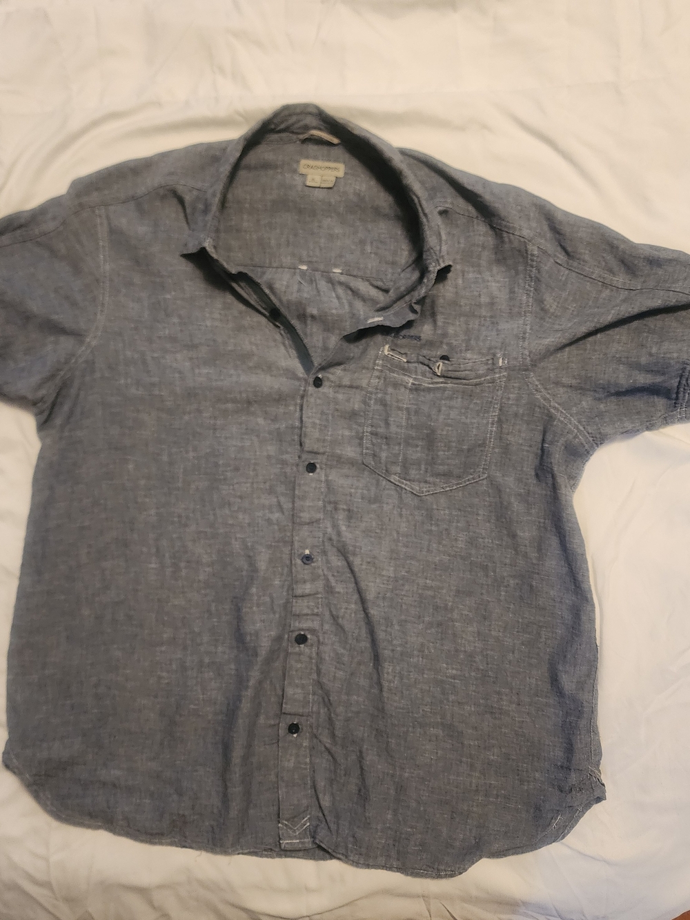 Craghoppers Short-Sleeve Chambray Button-Down Shirt